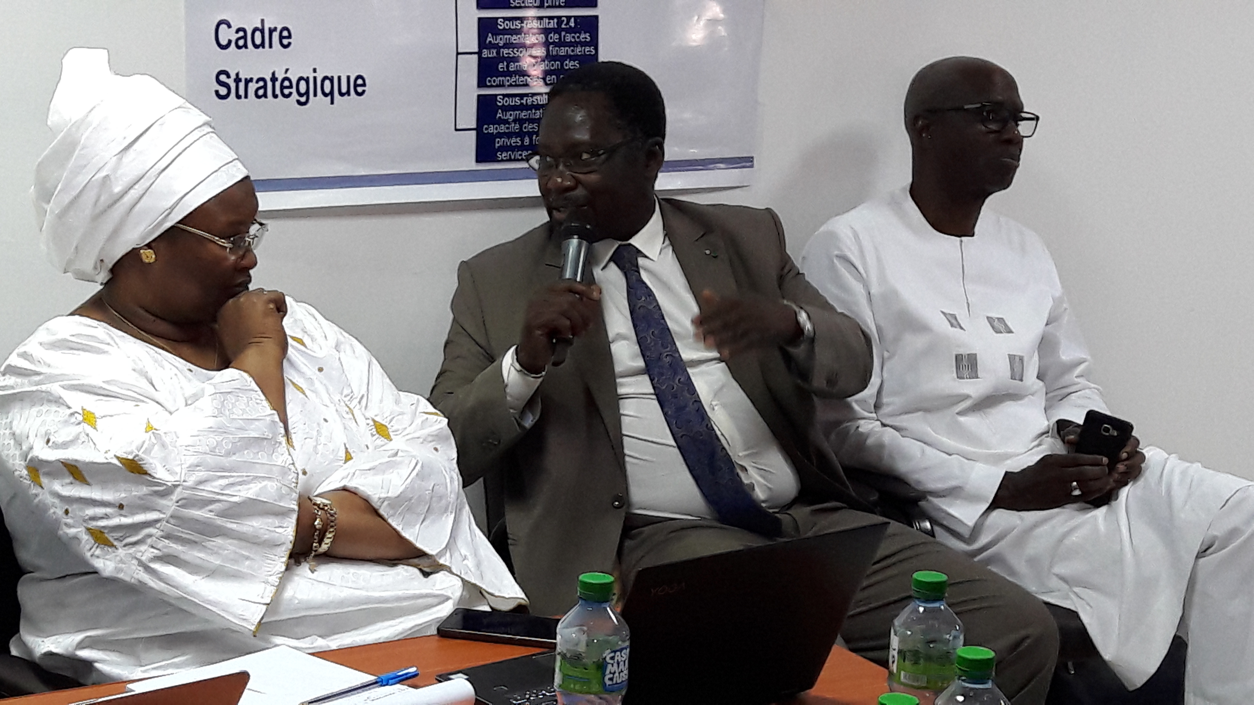 Photo of the representative of the WHO representing financial and technical partners at the workshop who expressed their support to SHOPS Plus activities