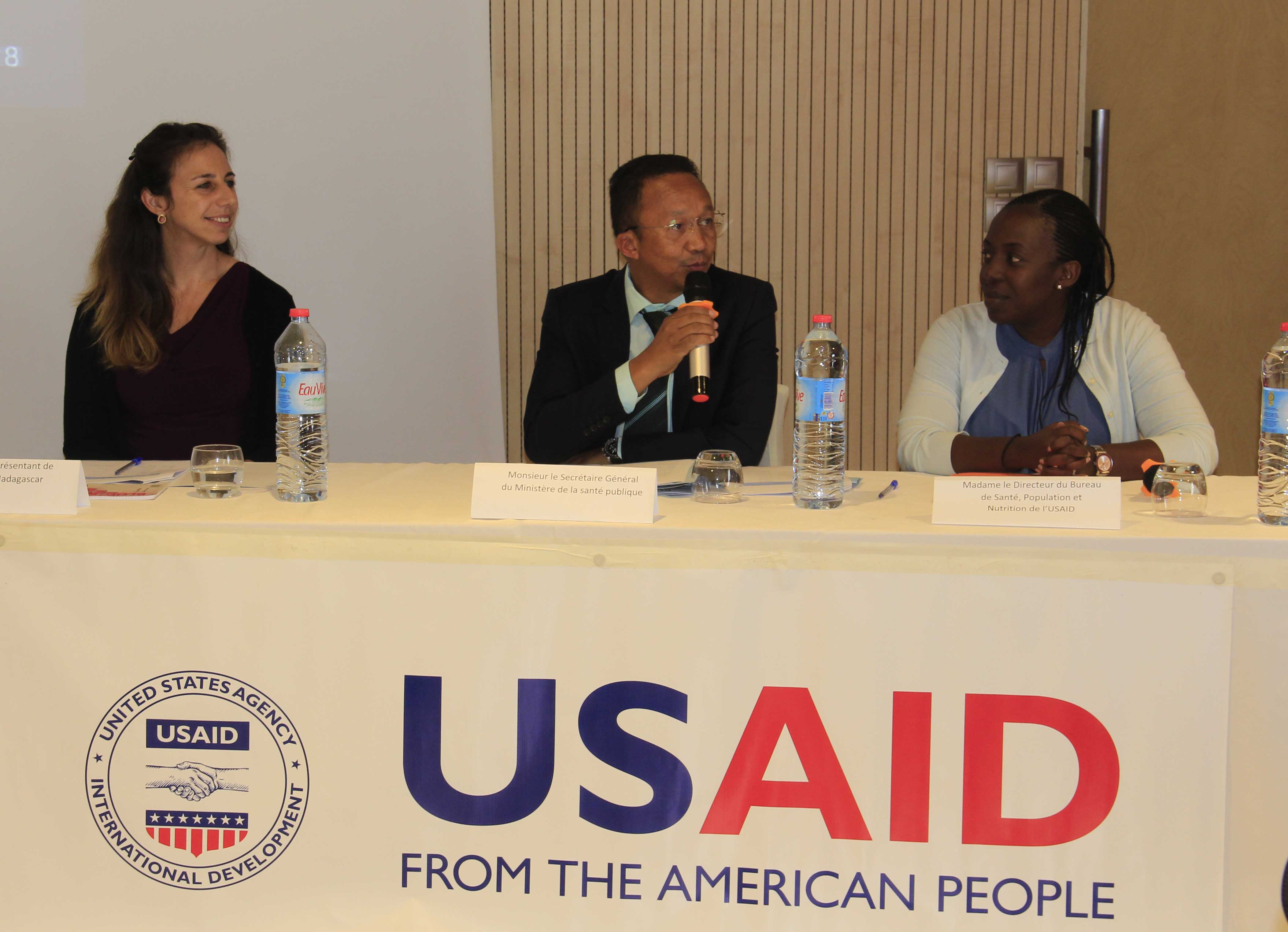 Madagascar Secretary General, Ratsirarson, speaking on a panel at the event.