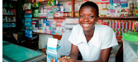 Women behind the counter in a store